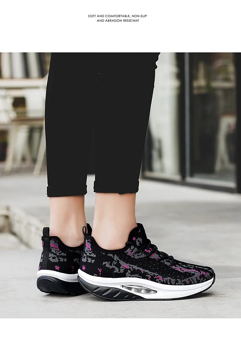 Women's Sneakers Platform Toning Wedge Zapatillas Sports Shoes for Woman Swing Slimming Sneakers Fitness Gym Walking Footwear88