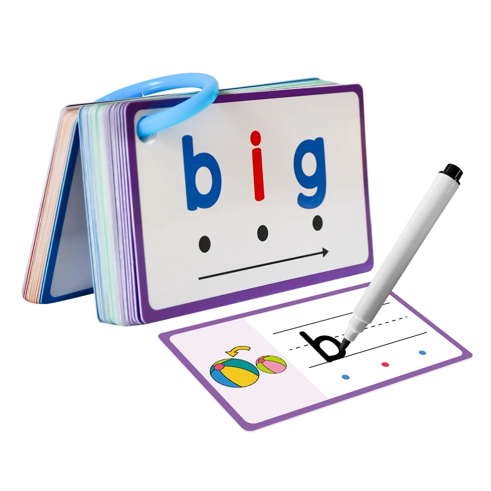 Montessori CVC Words Writing Cards, Phonics Games, Beginning Phonics Word Builders, Sorting Spelling Word Learning Aids, 60 Card