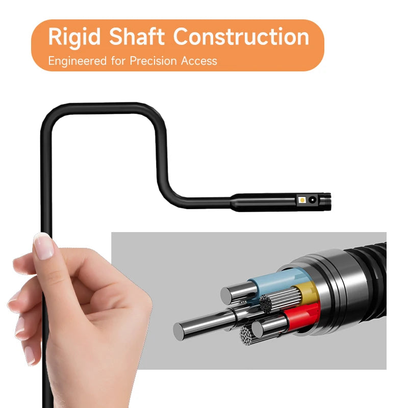 Endoscope Borescope 4.3" IPS Screen IP67 Waterproof Plumbing Camera 8MM Probe 2M-100M Single Dual Camera with Adjustable LEDs