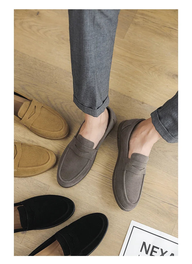 Genuine Leather Men Casual Shoes Luxury Brand Breathable Slip on Black Driving Shoes Moccasins Plus Size 39-45 Soft Men Loafers