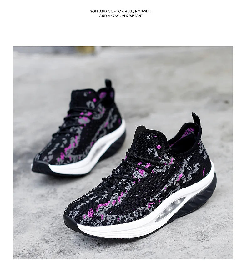 Women's Sneakers Platform Toning Wedge Zapatillas Sports Shoes for Woman Swing Slimming Sneakers Fitness Gym Walking Footwear88