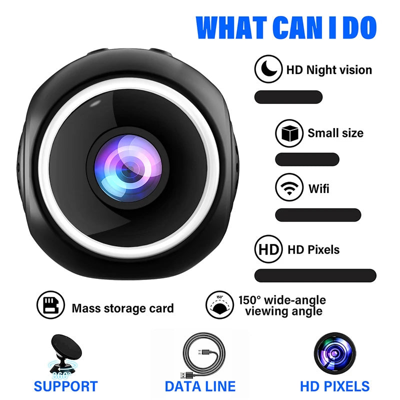 4K HD Security Camera Full Color Infrared Night Vision WiFi Monitor Motion Detection Mini Surveillance With Cloud Storage
