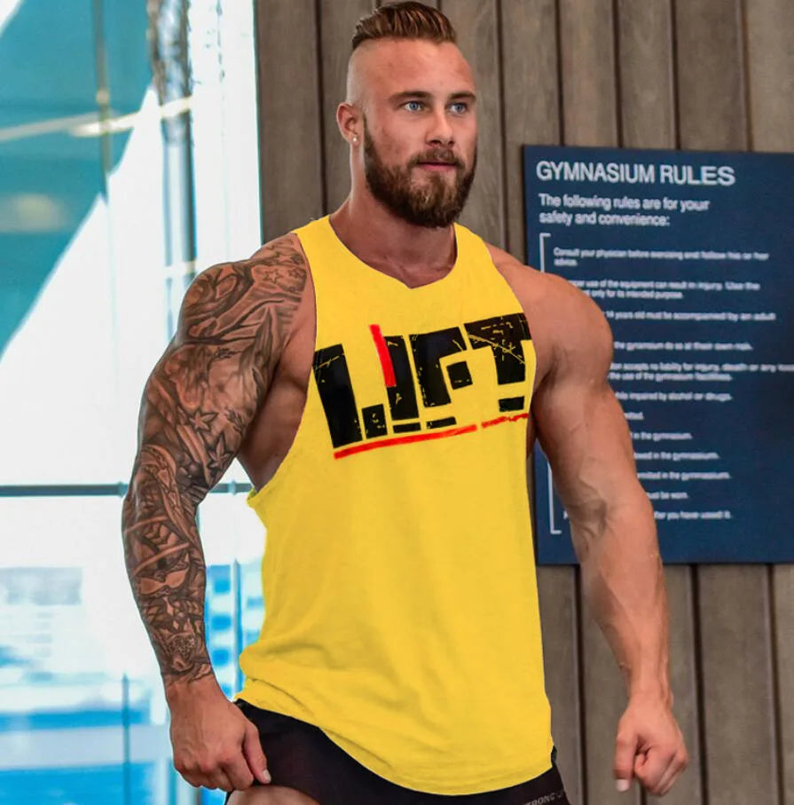 New Gym Sleeveless Clothing Men Bodybuilding and Fitness Tank Top Vest Sportswear Undershirt muscle workout Singlets Gym shirt