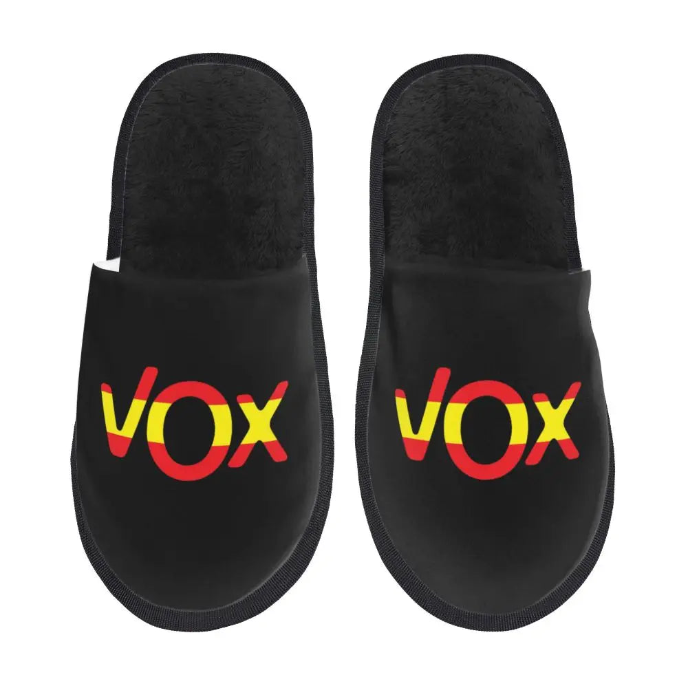 Custom Spain Vox Stripe Flag Soft Scuff With Memory Foam Slippers Women Spanish Political Party Spa House Shoes