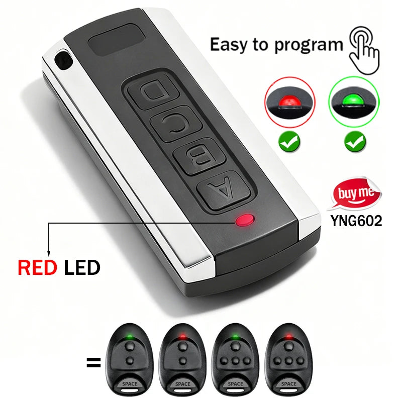 SPACE SP2 Remote Control 433.92MHz Rolling Code SPACE SP4 SP2 Gate Remote Control Green LED Light Handheld Transmitter