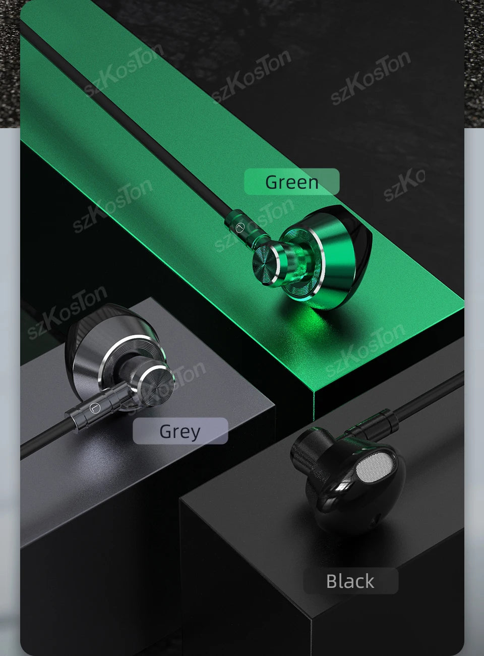 HiFi Wired Headphones with Microphone Noise-Cancelling Dynamic Earphones In Ear Earbuds Bass Headset For Sports Fitness Music