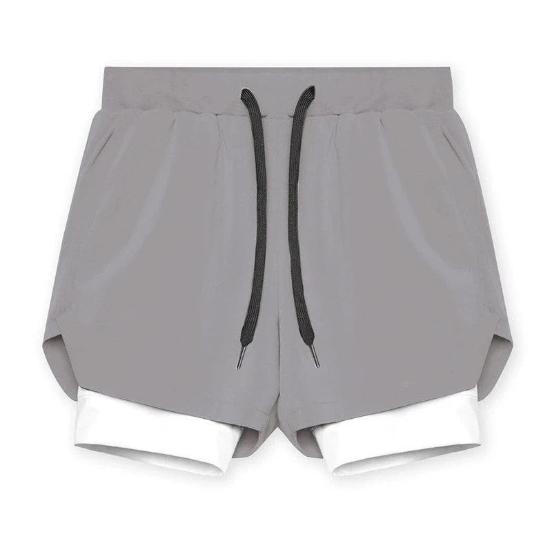 Men's 2-in-1 Running Shorts Quick Dry Gym Sports Shorts Double Layer Breathable Beach Fitness Inner Lining Summer 2025