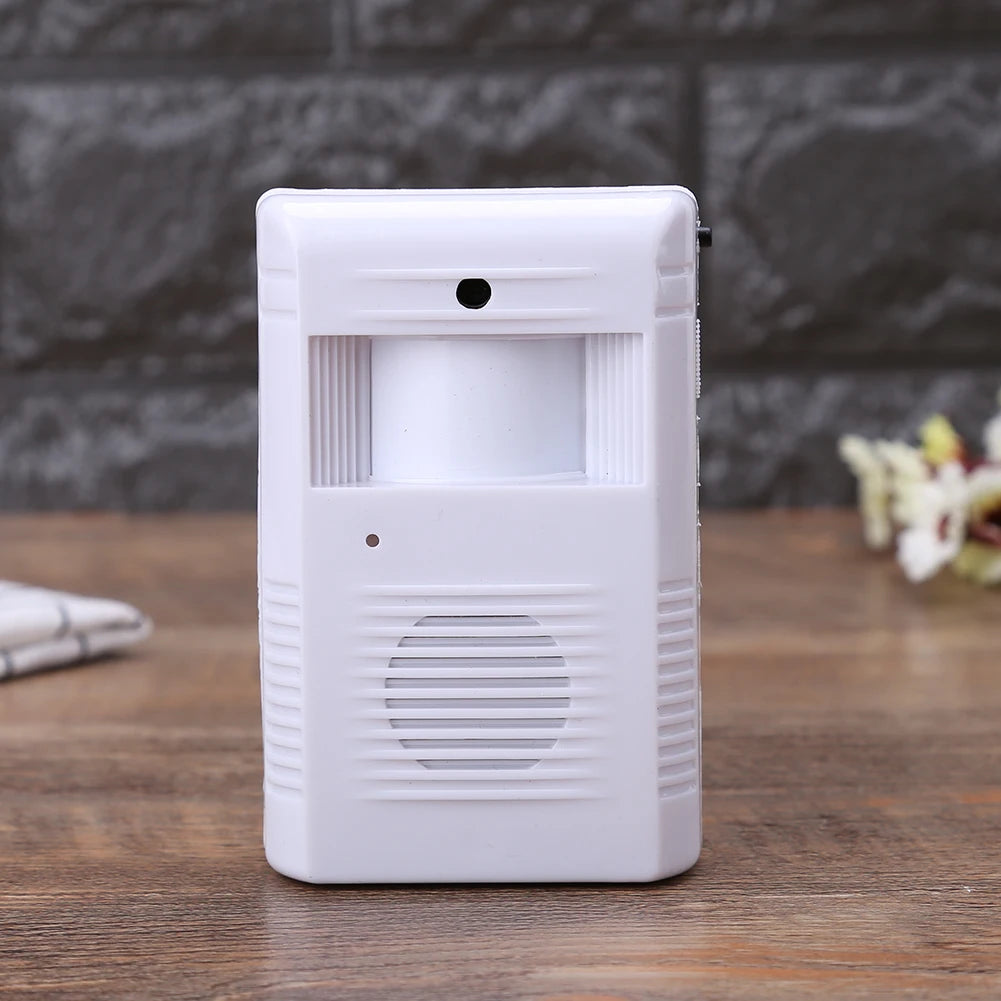 White Welcome Greeting Doorbell Wireless Human Body Sensor Doorbell Smart Alert System Security Convenient for Business Store