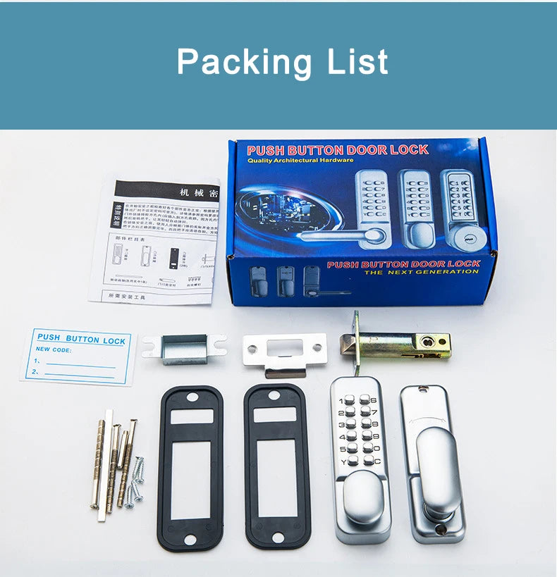 Waterproof Mechanical Password Code Number Single Latch Lock For Outdoor Wooden Door