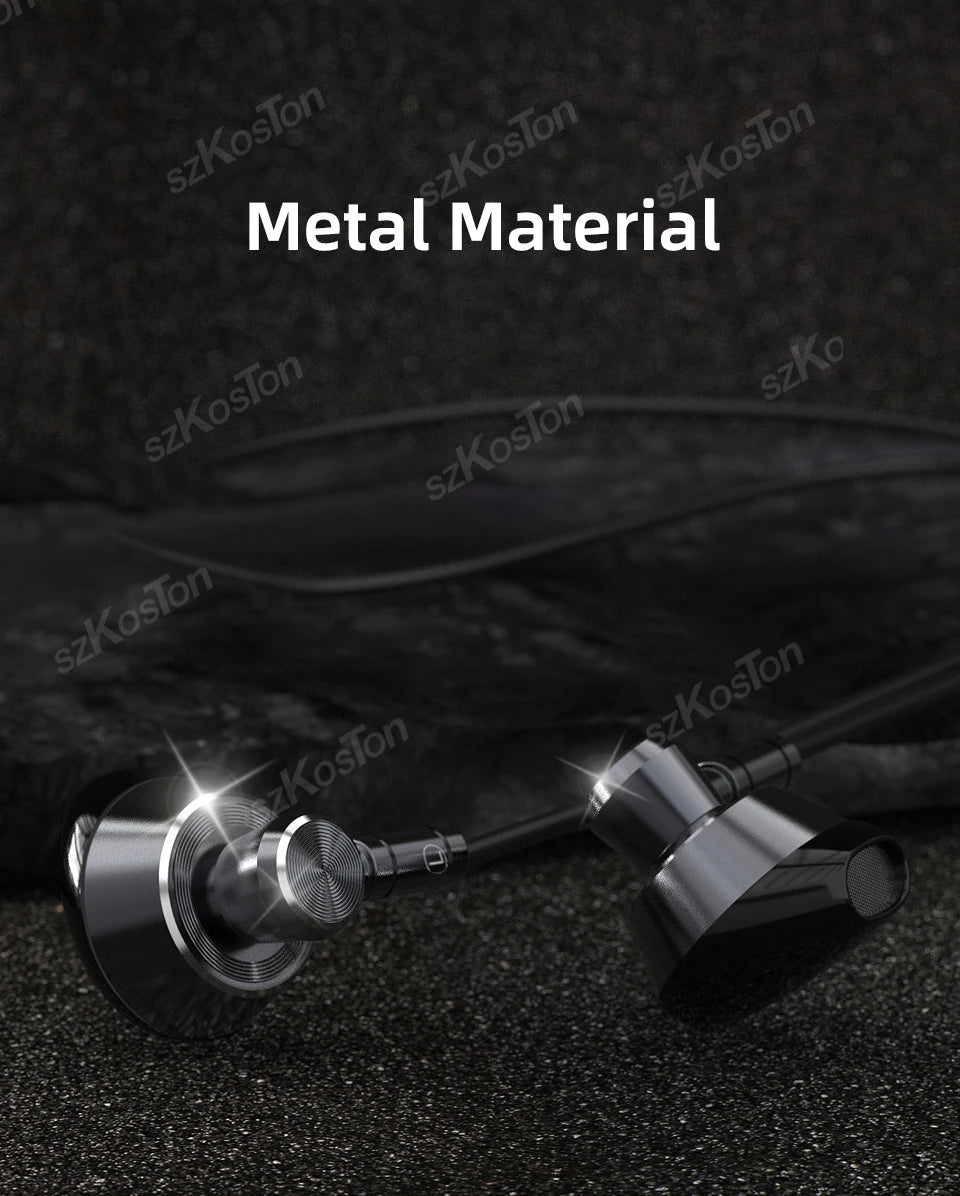 HiFi Wired Headphones with Microphone Noise-Cancelling Dynamic Earphones In Ear Earbuds Bass Headset For Sports Fitness Music