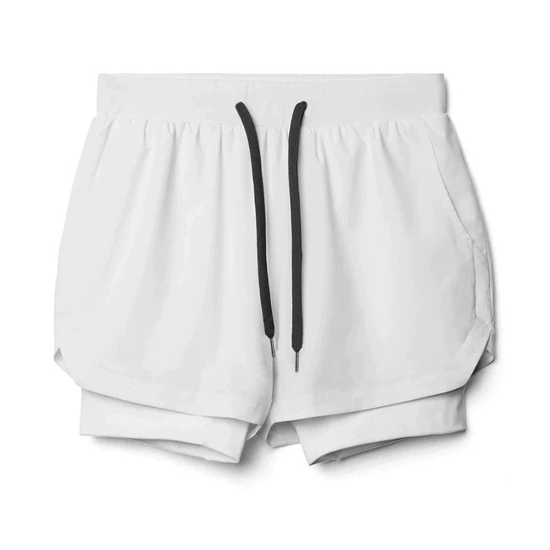 Men's 2-in-1 Running Shorts Quick Dry Gym Sports Shorts Double Layer Breathable Beach Fitness Inner Lining Summer 2025