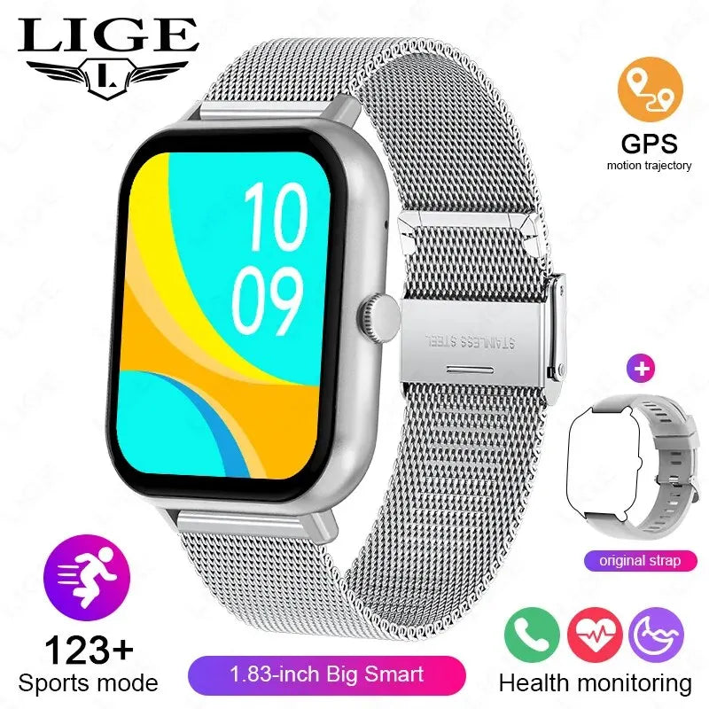 LIGE 2024 Bluetooth Calling Smart Watch For Men Women Full Touch Screen Sports Fitness Watch Man Smart Watches Women Smartwatch