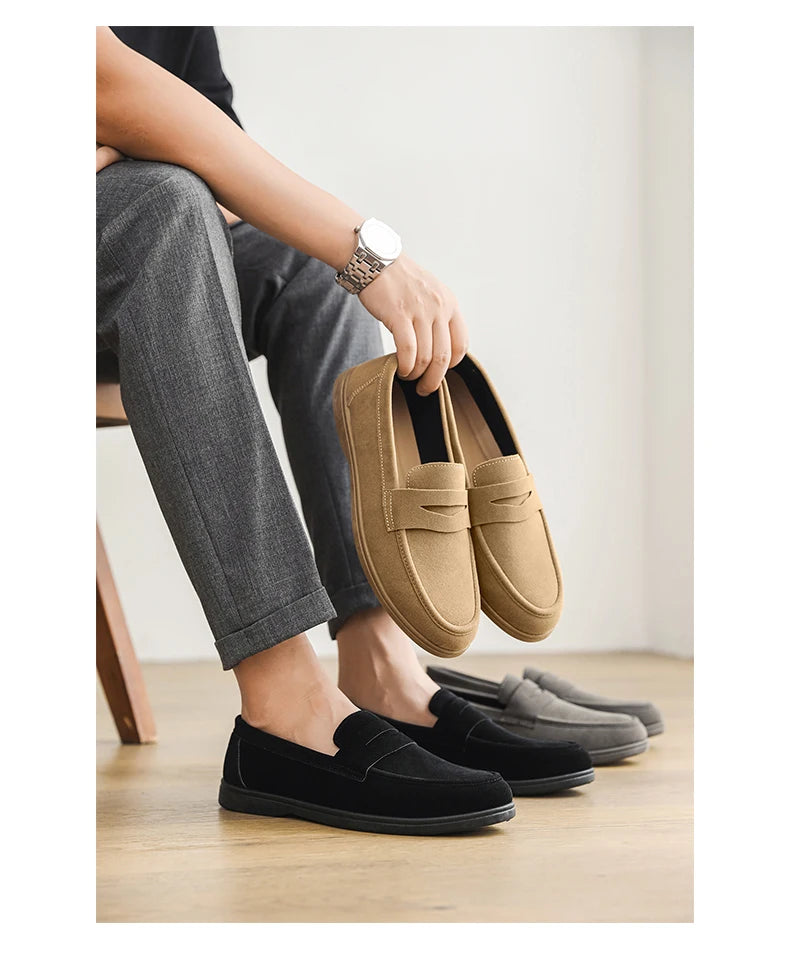 Genuine Leather Men Casual Shoes Luxury Brand Breathable Slip on Black Driving Shoes Moccasins Plus Size 39-45 Soft Men Loafers