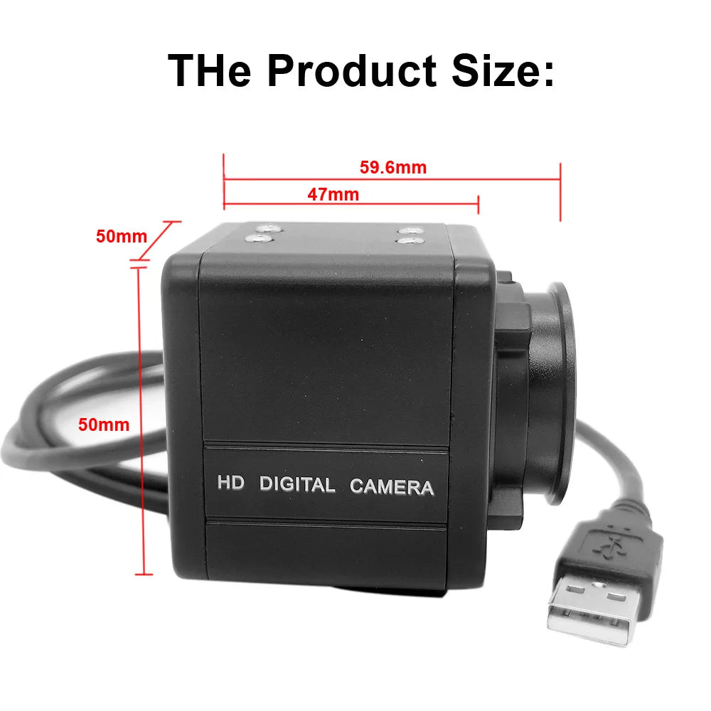 Industrial 12MP 4000x3000 CMOS IMX362 USB Webcam Autofocus NoDistortion Lens Hd Surveillance USB Camera PC OTG UVC Plug And Play