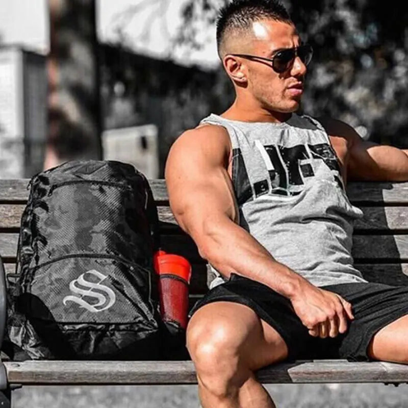 New Gym Sleeveless Clothing Men Bodybuilding and Fitness Tank Top Vest Sportswear Undershirt muscle workout Singlets Gym shirt