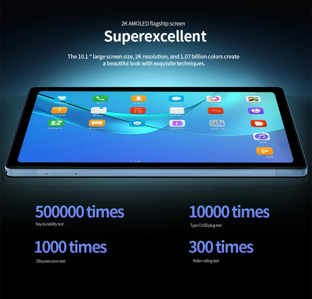 2025 New Google Pad 10.1 Inch Tablets 2K FHD Display Octa Core 8GB RAM 256GB ROM Dual 4G LTE 5G WiFi Android Tablet PC 8000mAh