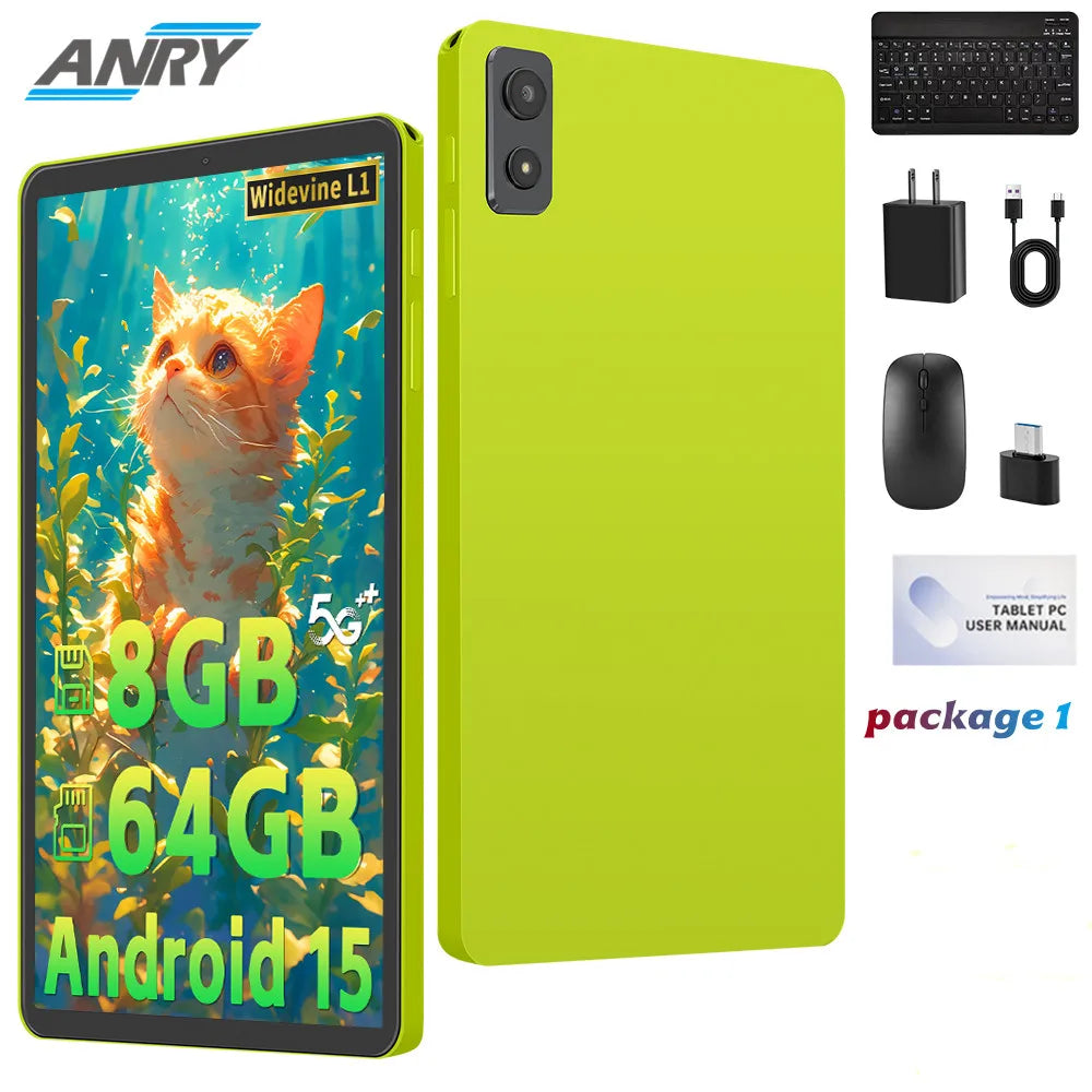 8.68Inch 2025 Android 15 Tablets Quad-core, 8GB RAM+64GB Storage 1TB Expand, 2MP+5MP Dual Camera, 5000mAh Large Capacity Battery