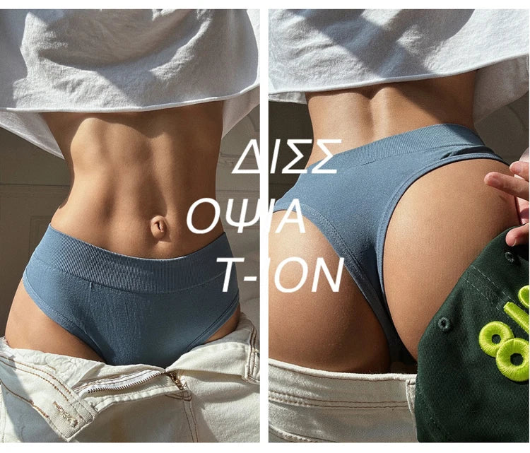 Meet'r Women Sexy Low Waist Underwear Seamless Sports Fitness Panties Female G String High Elastic Lingerie Temptation Briefs