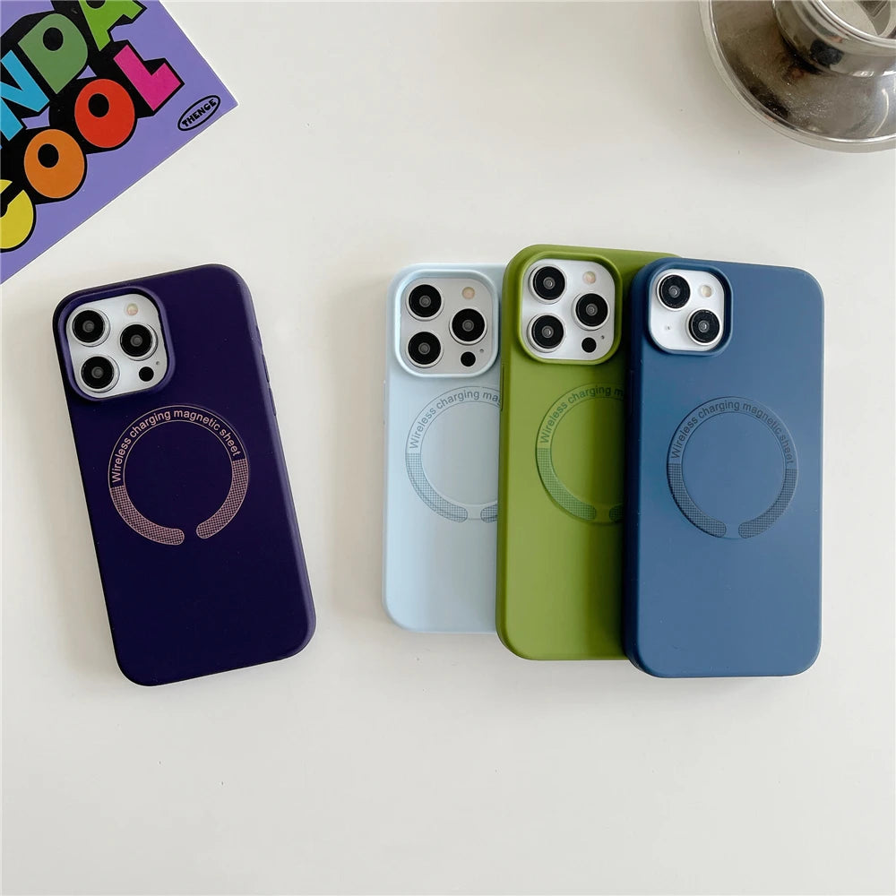 For Magsafe Phone Case For iPhone 17 16 15 Pro Max 14 13 12 11 Magnetic Wireless Charge Liquid Silicone Shockproof Bumper Cover