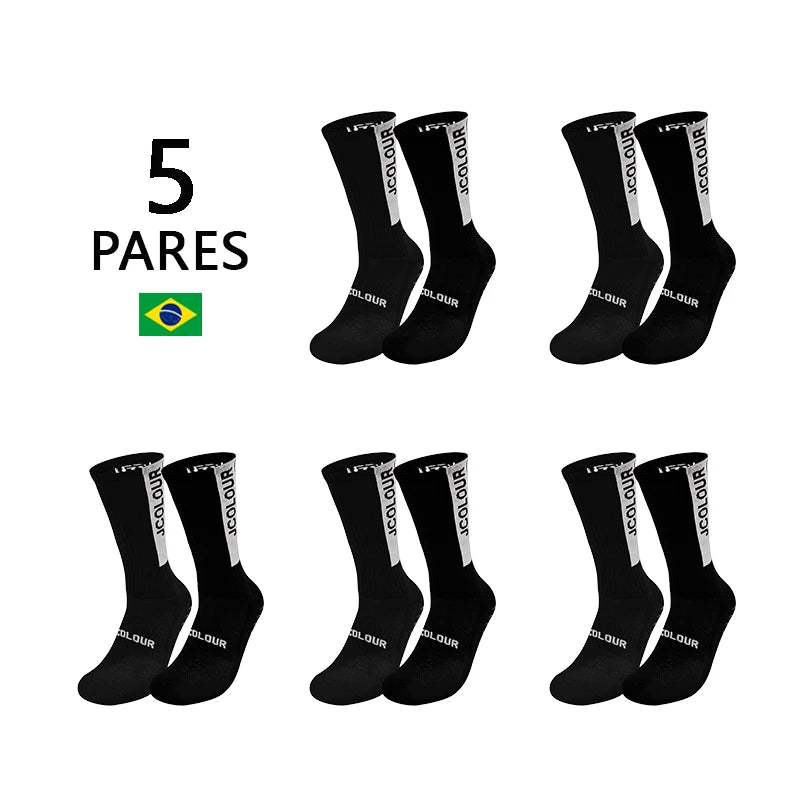 5 Pops, Non-slip Sports Socks, Training Socks, Mid-top Cycling Socks, Football, Running, Fitness,Polyamide