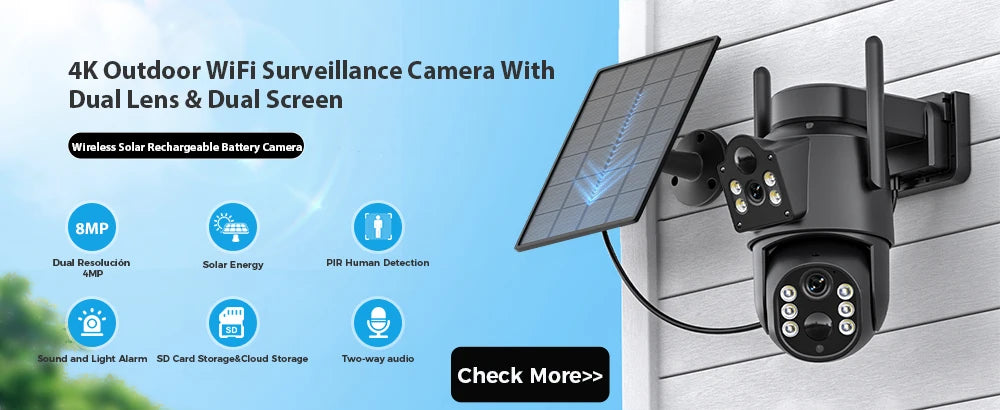 12MP 6K PTZ Wifi Camera 8X Digital Zoom Outdoor Dual Screens Wifi Surveillance Camera Night Vision CCTV IP Security Camera ICSEE