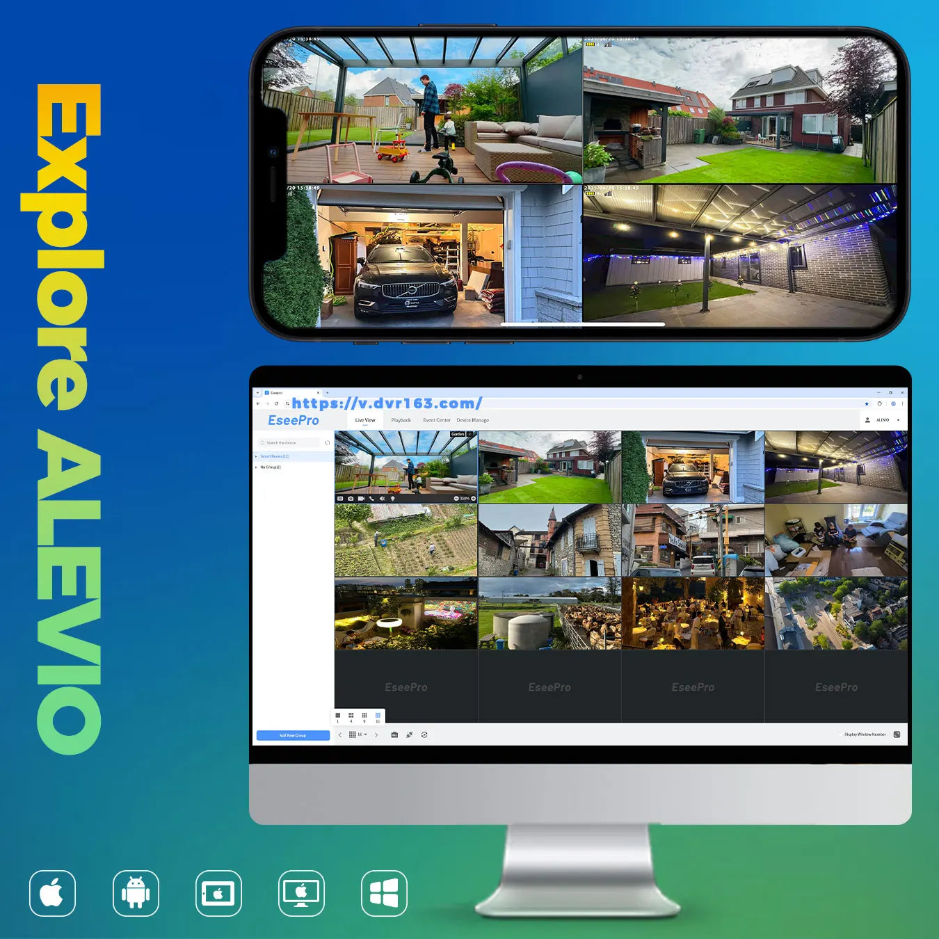 ALEVIO Solar Camera Outdoor WIFI  Wireless Security Cam 2.5K Ultra Standby Time PIR Light Color Night Vision AI Detect CCTV Cam
