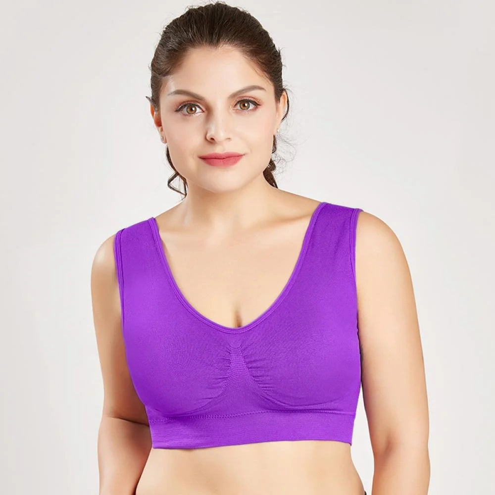 L-6XL Sports Bras for Women Yoga Plus Large Big Size Ladies Bralette Fat Top Underwear Padded Fitness Running Vest Brassiere