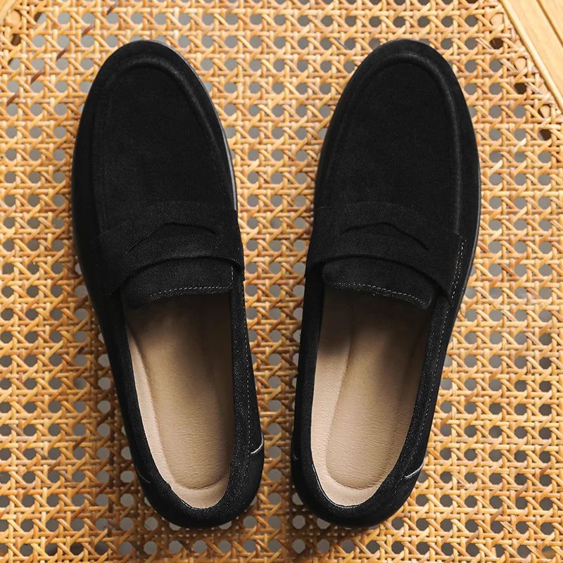 Genuine Leather Men Casual Shoes Luxury Brand Breathable Slip on Black Driving Shoes Moccasins Plus Size 39-45 Soft Men Loafers