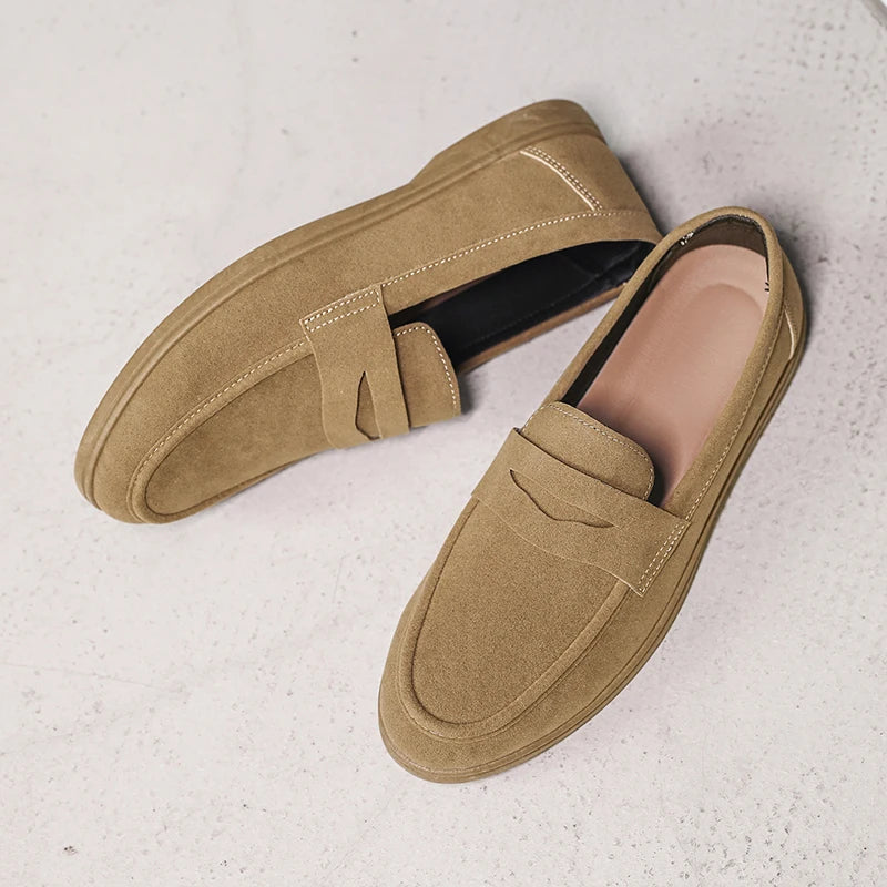 Genuine Leather Men Casual Shoes Luxury Brand Breathable Slip on Black Driving Shoes Moccasins Plus Size 39-45 Soft Men Loafers
