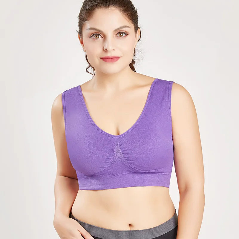 L-6XL Sports Bras for Women Yoga Plus Large Big Size Ladies Bralette Fat Top Underwear Padded Fitness Running Vest Brassiere