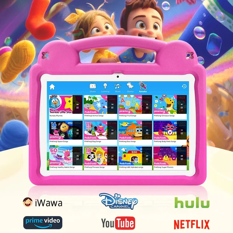 Kids Tablet Android 15 Tablet 10.1inch for Kids with Protective Case Octa-Core 8GB 64GB 1TB Expand Dual Camera Parental Control