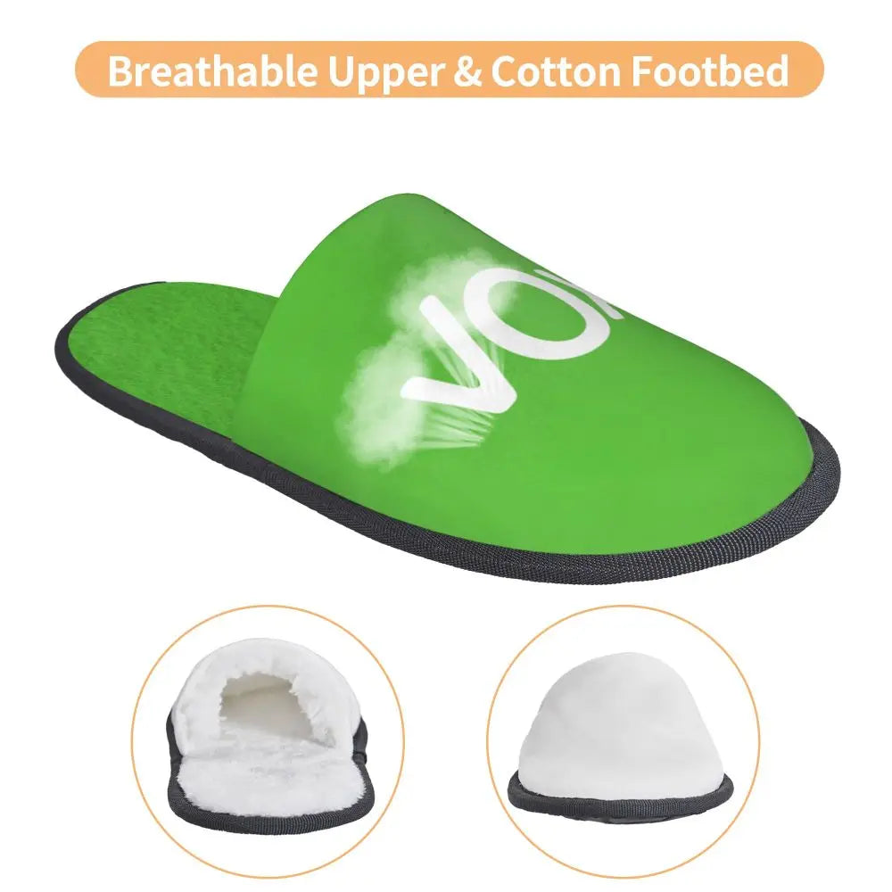 Custom Spain Vox Stripe Flag Soft Scuff With Memory Foam Slippers Women Spanish Political Party Spa House Shoes