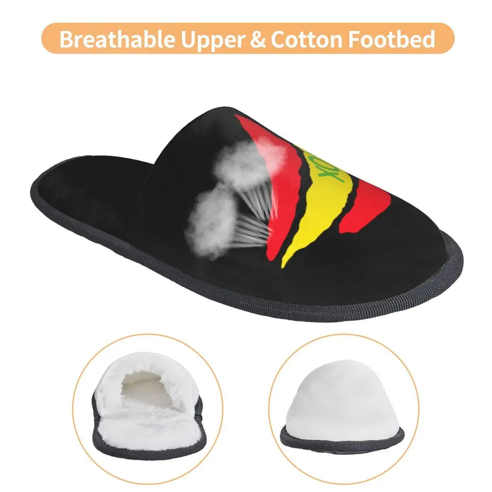 Custom Spain Vox Stripe Flag Soft Scuff With Memory Foam Slippers Women Spanish Political Party Spa House Shoes