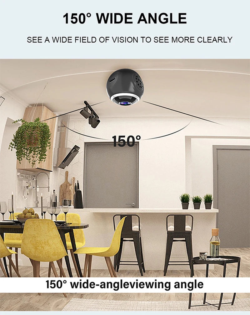 4K HD Security Camera Full Color Infrared Night Vision WiFi Monitor Motion Detection Mini Surveillance With Cloud Storage