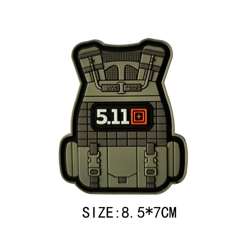 3D Tactical Military Patches PVC Fitness Armband Vests Hats Badges Soft Rubber Sword Cat Bear Morale Hook Loop Applique Emblem