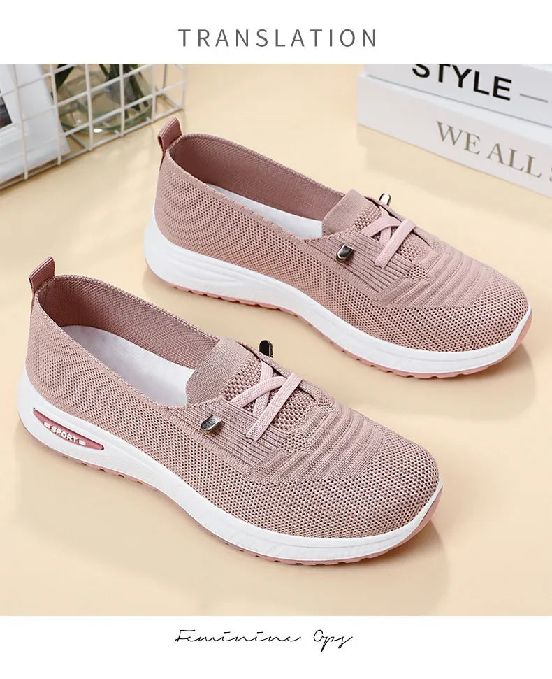 Women's Shoes 2025 Casual Sneakers Breathable Chunky Sole Pink Free Shipping