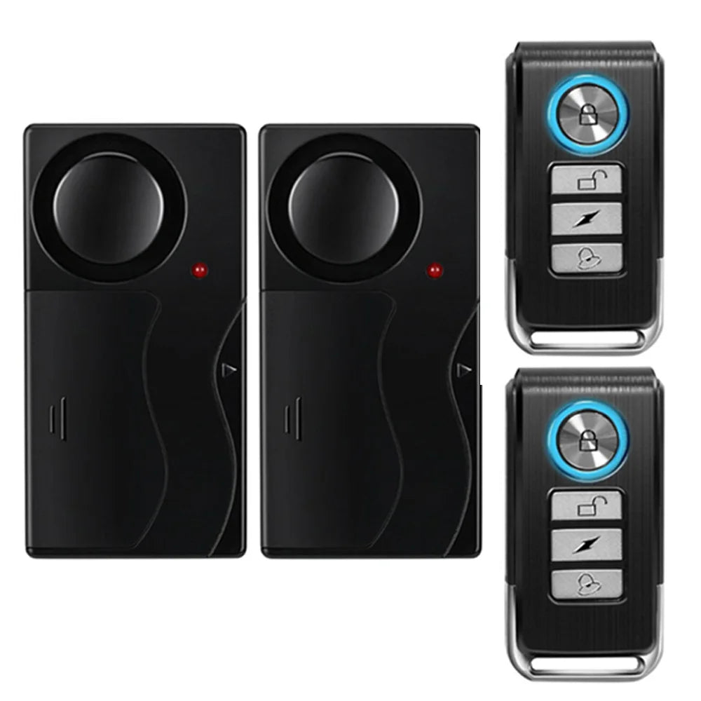 Wireless Door Window Vibration Sensor Alarm 110dB Anti-theft Remote Control Detectors Home Security Alarm System