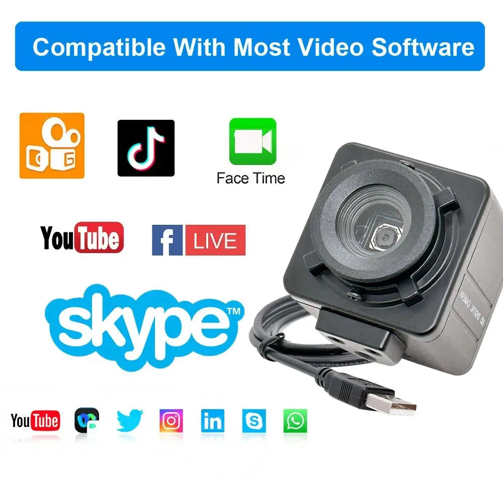 Industrial 12MP 4000x3000 CMOS IMX362 USB Webcam Autofocus NoDistortion Lens Hd Surveillance USB Camera PC OTG UVC Plug And Play