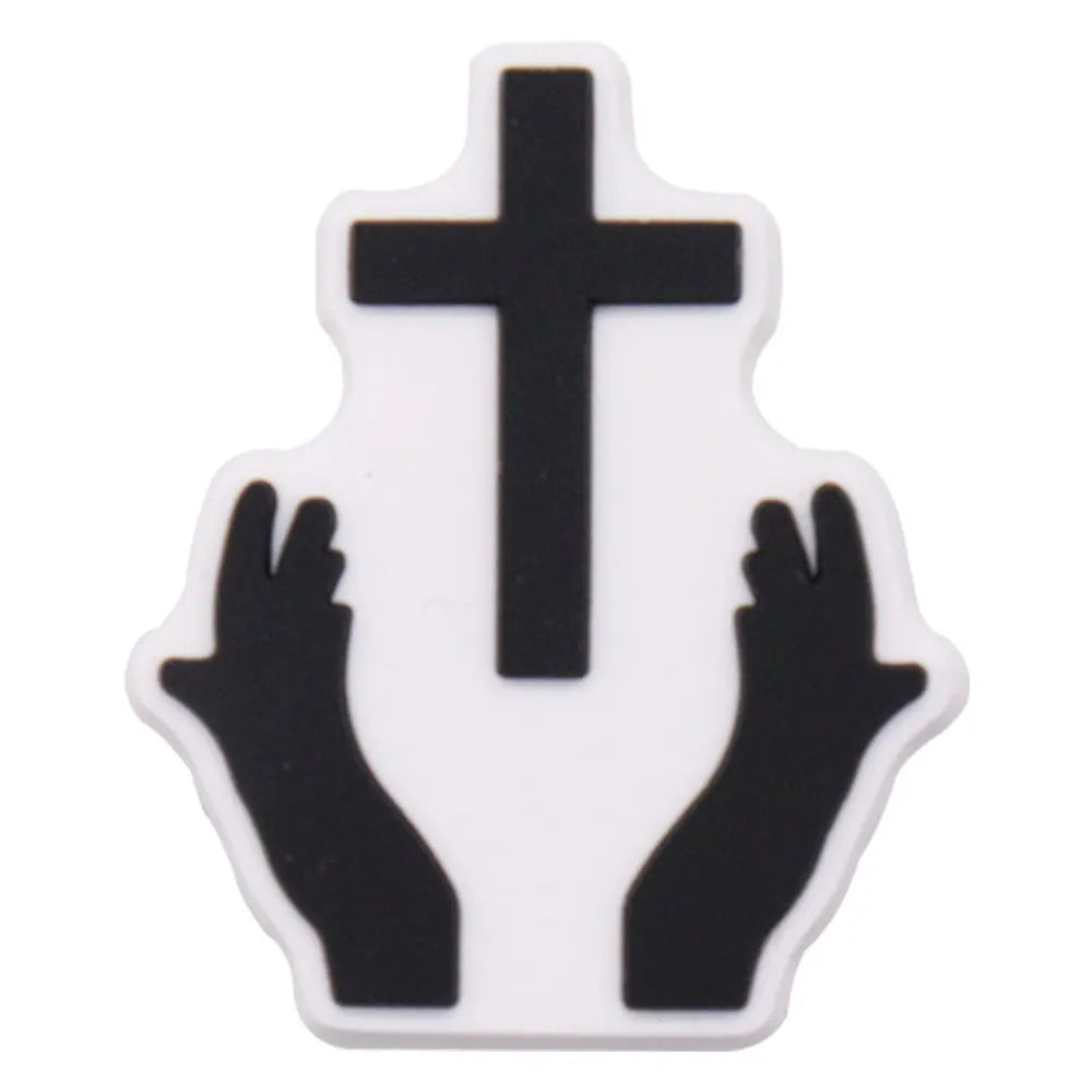 1-14Pcs Faith Jesus Love You Cross God Adult Shoe Buckle Charms Man Decorations DIY Kids Birthday Gifts