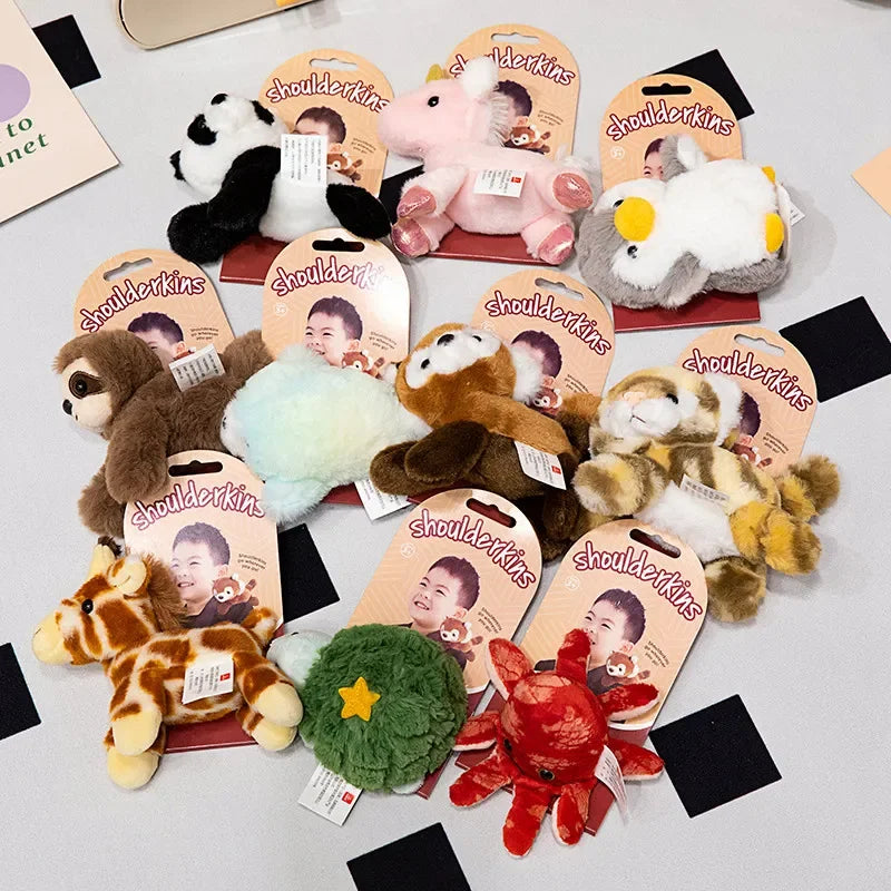 10 Kinds Of Animals Plush Toys With Magnets Can Stand On Your Shoulder Cartoon Cute Stuffed Dolls Birthday Gifts For Kids