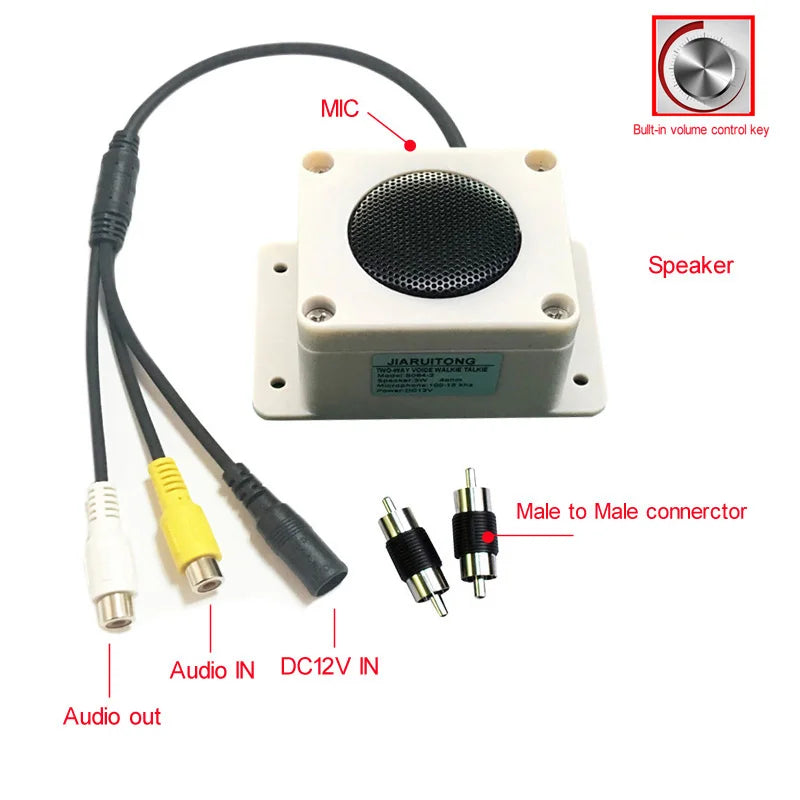 Waterproof Microphone Speaker In 1 Device for Security Camera Outdoor for IP Camera Audio Recording Two Way Radio Interphone