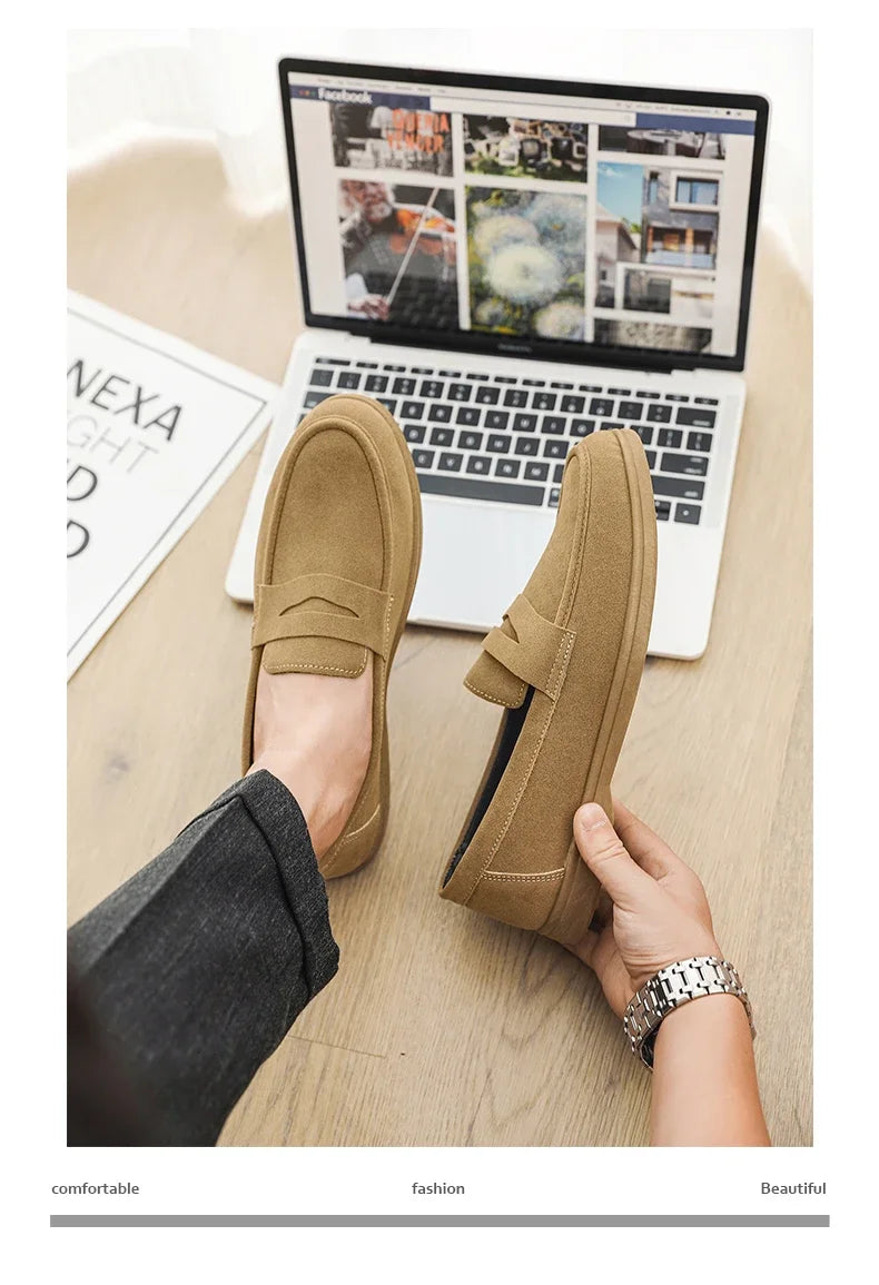 Genuine Leather Men Casual Shoes Luxury Brand Breathable Slip on Black Driving Shoes Moccasins Plus Size 39-45 Soft Men Loafers