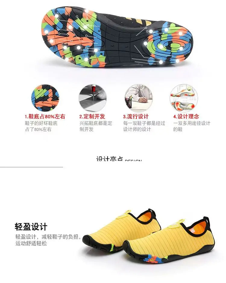 New Large Size Unisex Outdoor Non-Slip Swim Shoes Summer Beach Water Shoes Men's Aqua Shoes Women's Fitness Yoga Shoes  35-46#