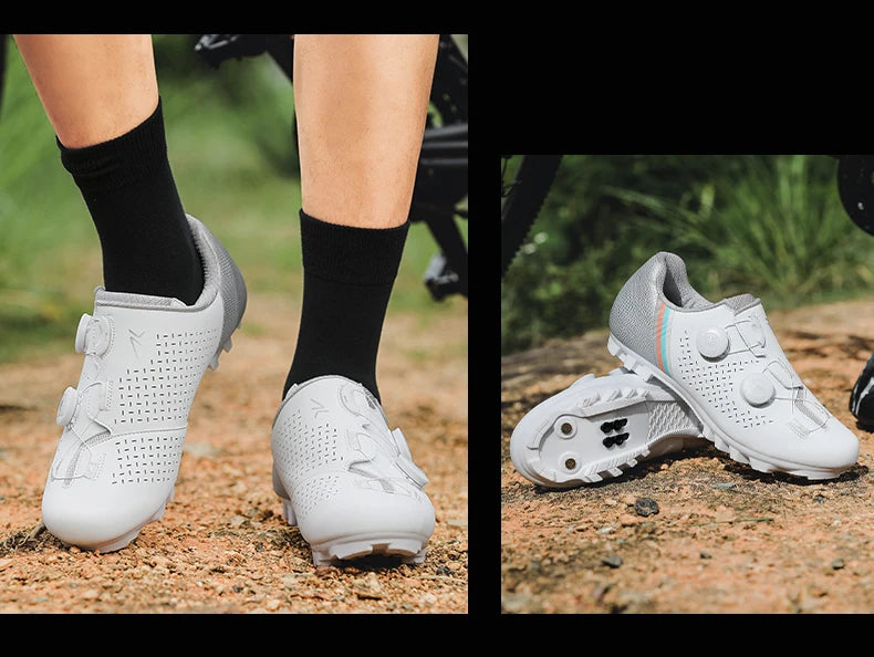 LIANYI July New Double Buckle Cycling Shoes Couple Bicycle Self-Locking SPD Road Bike MTB Cycling Sports Fitness Training Shoes