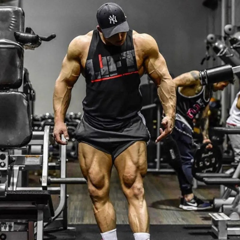 New Gym Sleeveless Clothing Men Bodybuilding and Fitness Tank Top Vest Sportswear Undershirt muscle workout Singlets Gym shirt