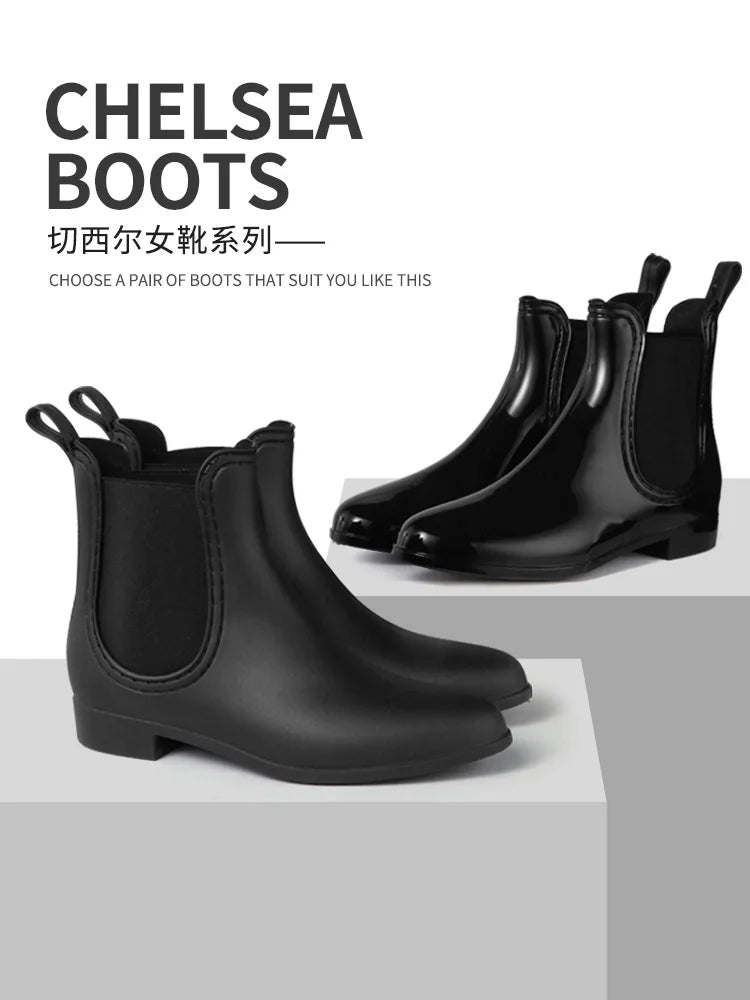 Comemore Rubber Rain Boots Women Waterproof Galoshes Shoe 2023 Ladies Fashion Apring Shoes Anti-Skid Ankle Boot Botas Femininas