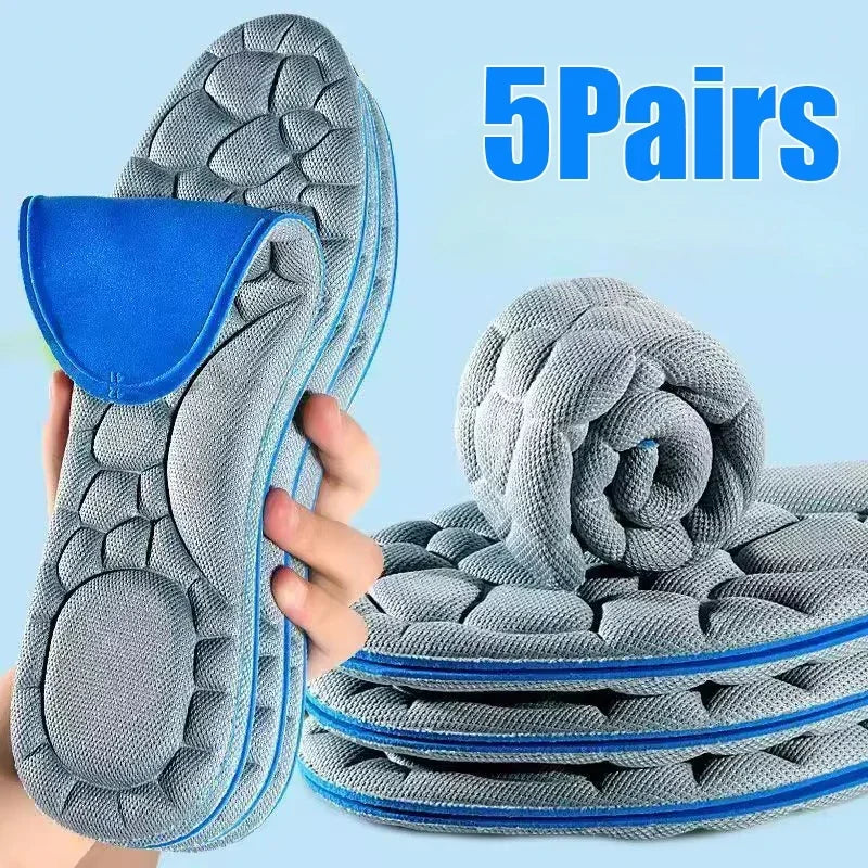 10pcs 5D Massage Memory Foam Insoles Thickening Breathable Cushioning Comfort Support for High Heels Shoes Orthopedic Foot Pads