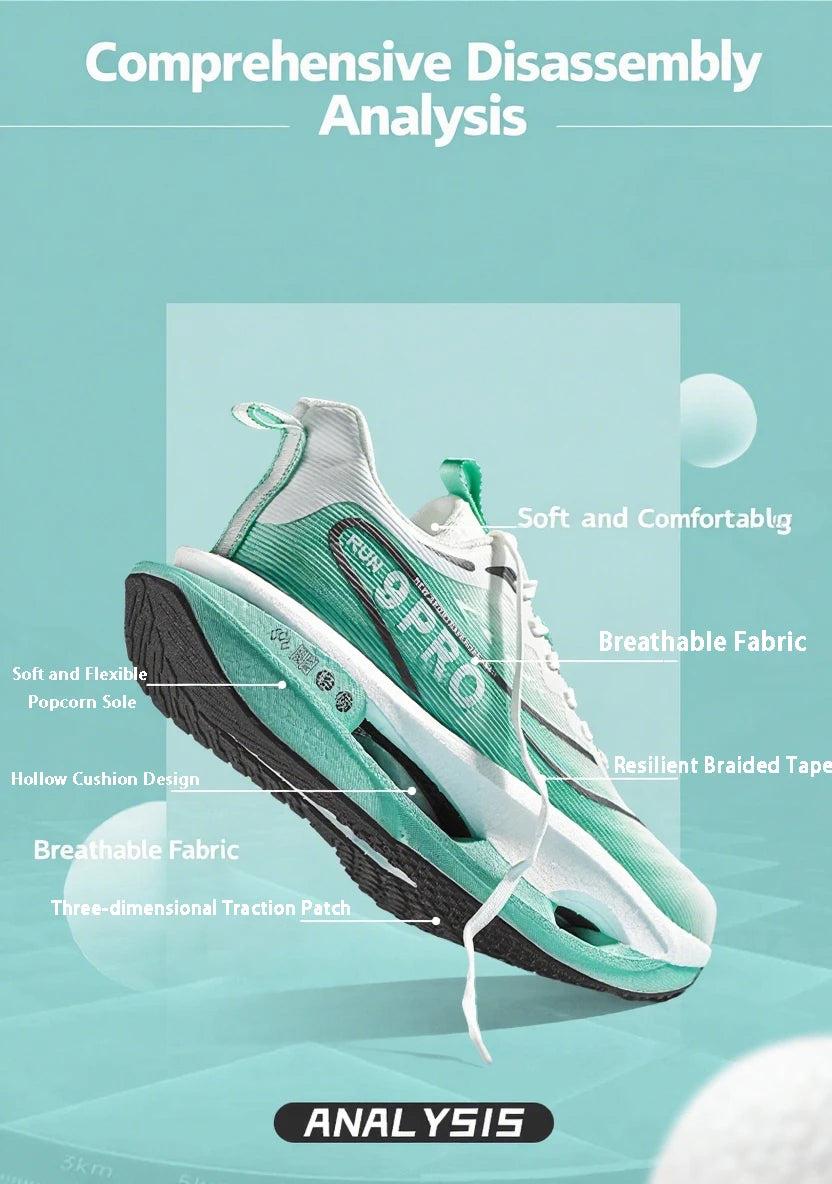 Men's Sneakers 9PRO Carbon Board Skeleton Cushioning Marathon Running Shoes Outdoor Fitness Training Sports Tennis Shoes Women's