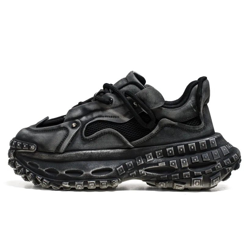 Retro Autumn Low-top Thick-sole Dad Shoes Men's Fashionable Breathable Comfortable Casual Shoes  Outdoor Walking Fitness Youth