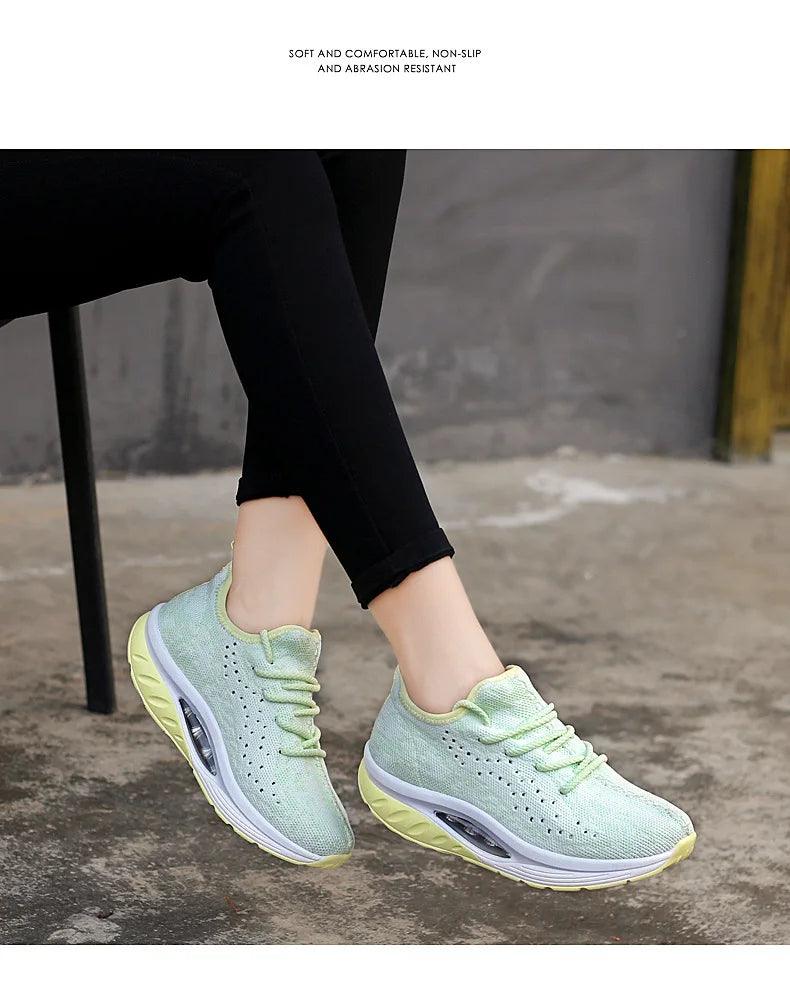 Women's Sneakers Platform Toning Wedge Zapatillas Sports Shoes for Woman Swing Slimming Sneakers Fitness Gym Walking Footwear88